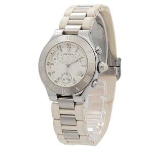 Cartier Must 21 Chronoscaph W10197U2 Quartz White Dial Ladies Watch 90285732